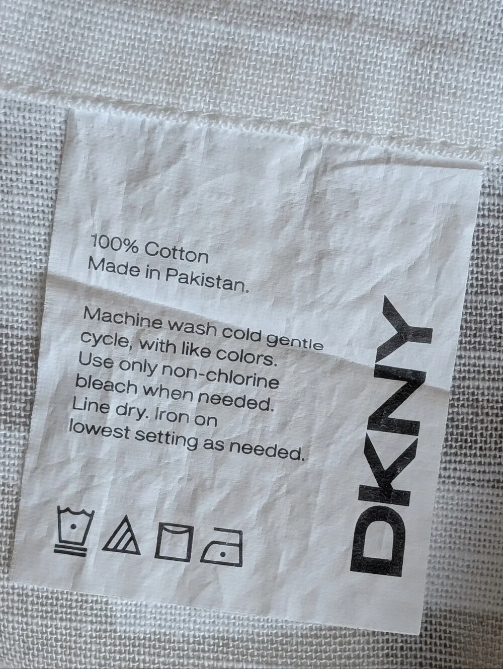 4 DKNY Cream Gray 100% Cotton Curtain Size 82